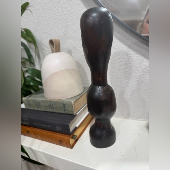 Abstract Black & brown Sculpture African hand carved wood - Picture 3 of 7